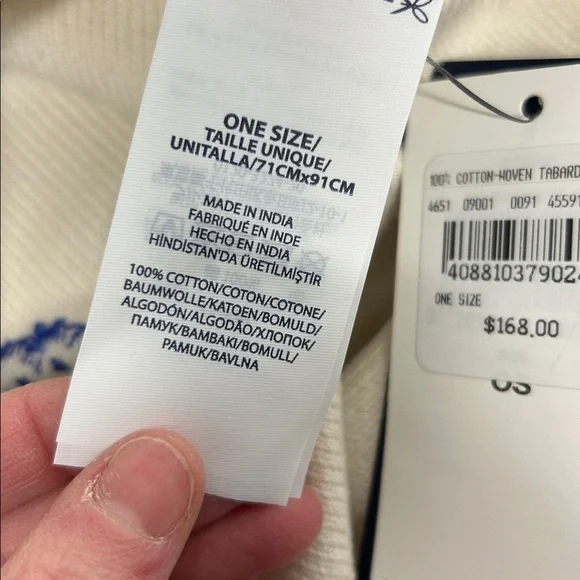 Ralph Lauren Polo Ivory and Navy Poncho 100% organic cotton NWT - Picture 7 of 7